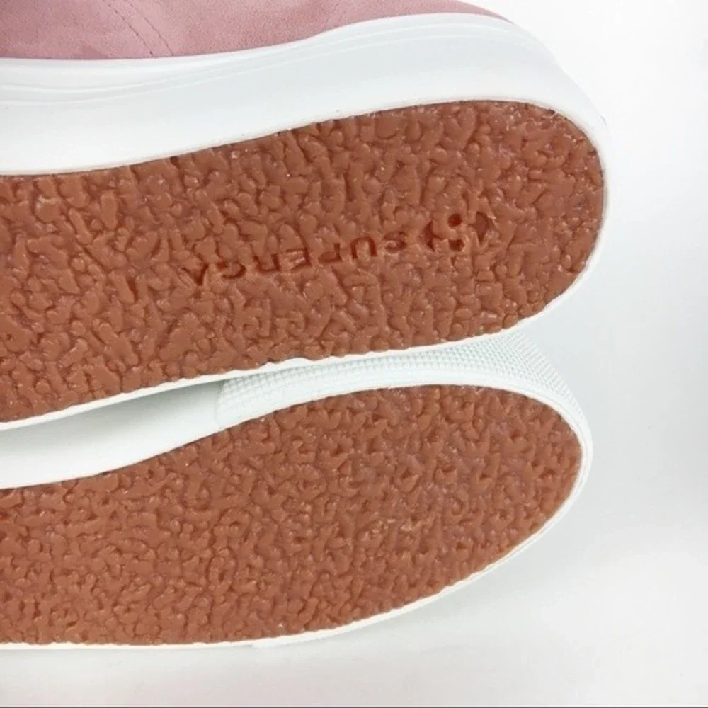 NEW Superga 2790 SUECOTLINW‎ Pink Peach Suede Leather Platform Sneakers Shoes 9